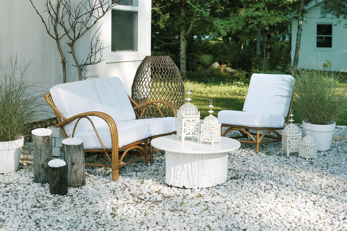 Outdoor seating and bamboo furnish
