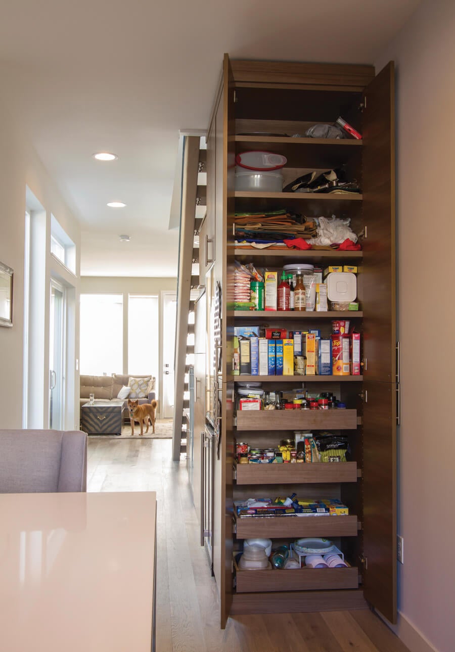 Modern Light Brown wooden pantry