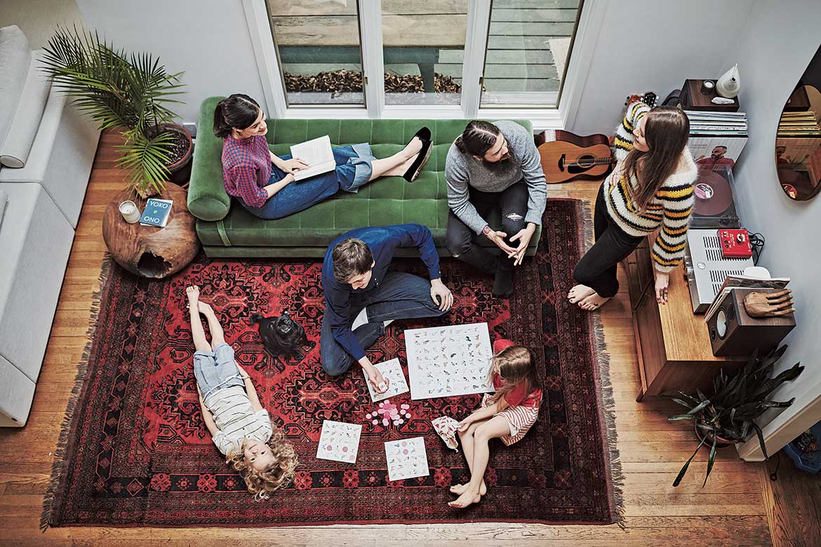 Mixing it Up Friends and Nash Family Playing Board Games