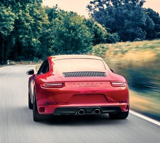 Red Porsche 911 on Road
