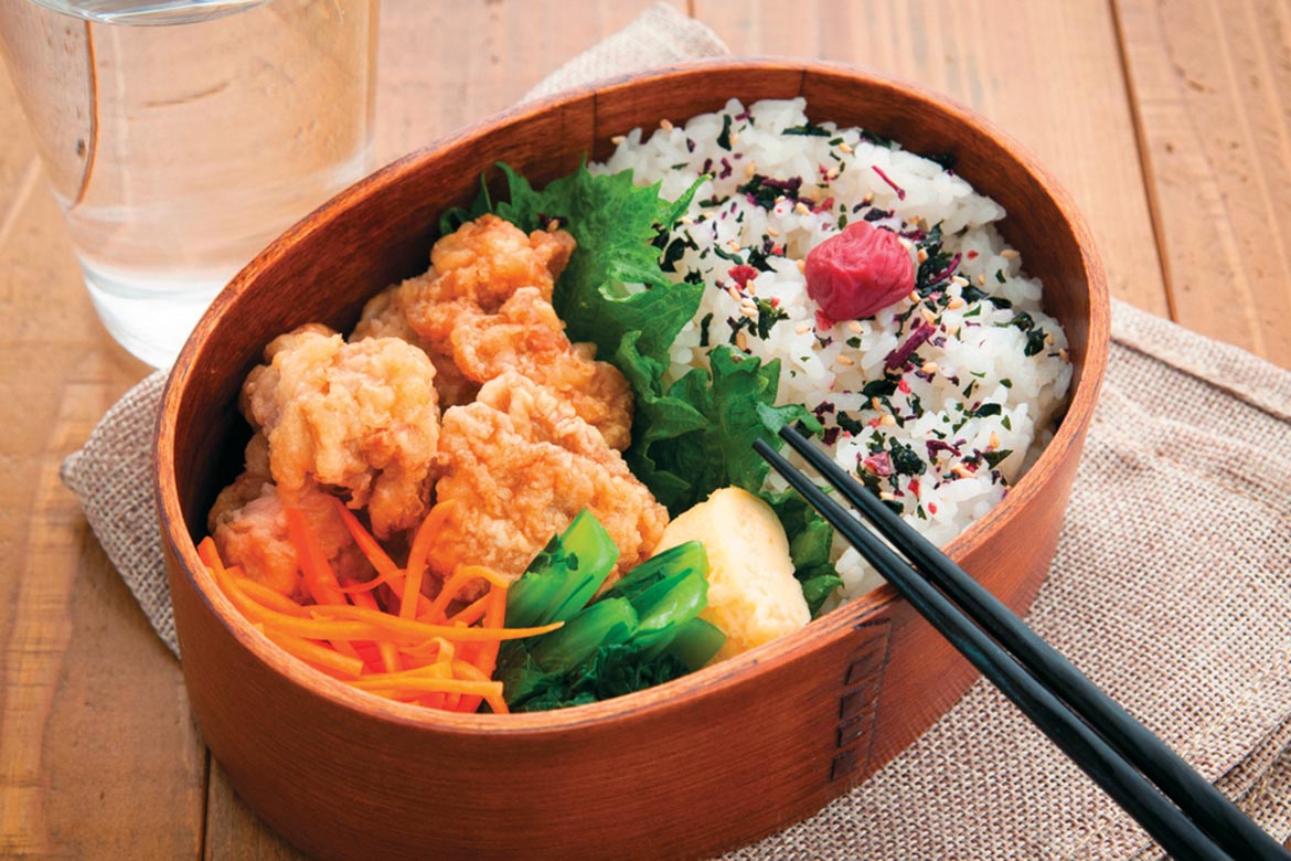 Food in Wooden Bamboo Box