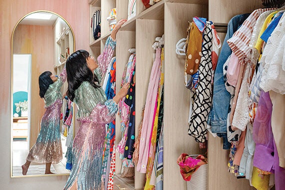 Joy Cho in her closet