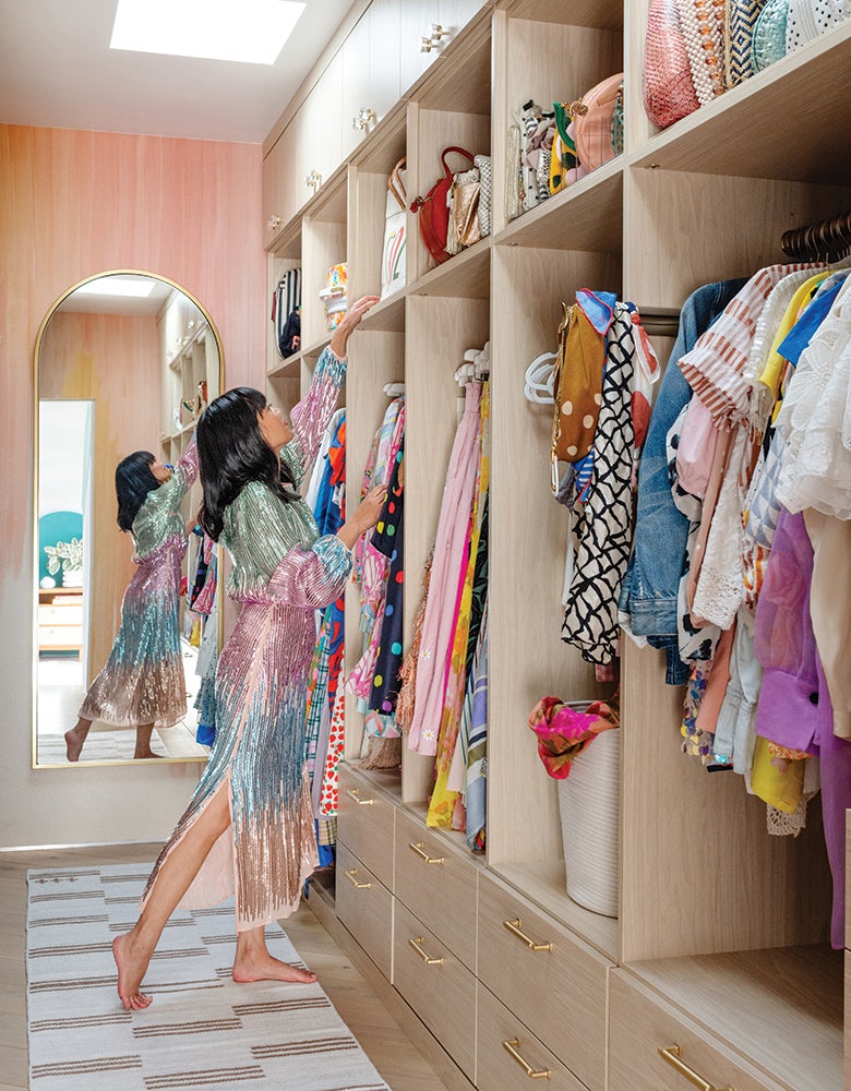 Joy Cho in her closet